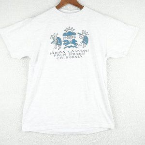 Vintage T Shirt Womens Medium Gray Blue Native Southwestern Tultex 90s